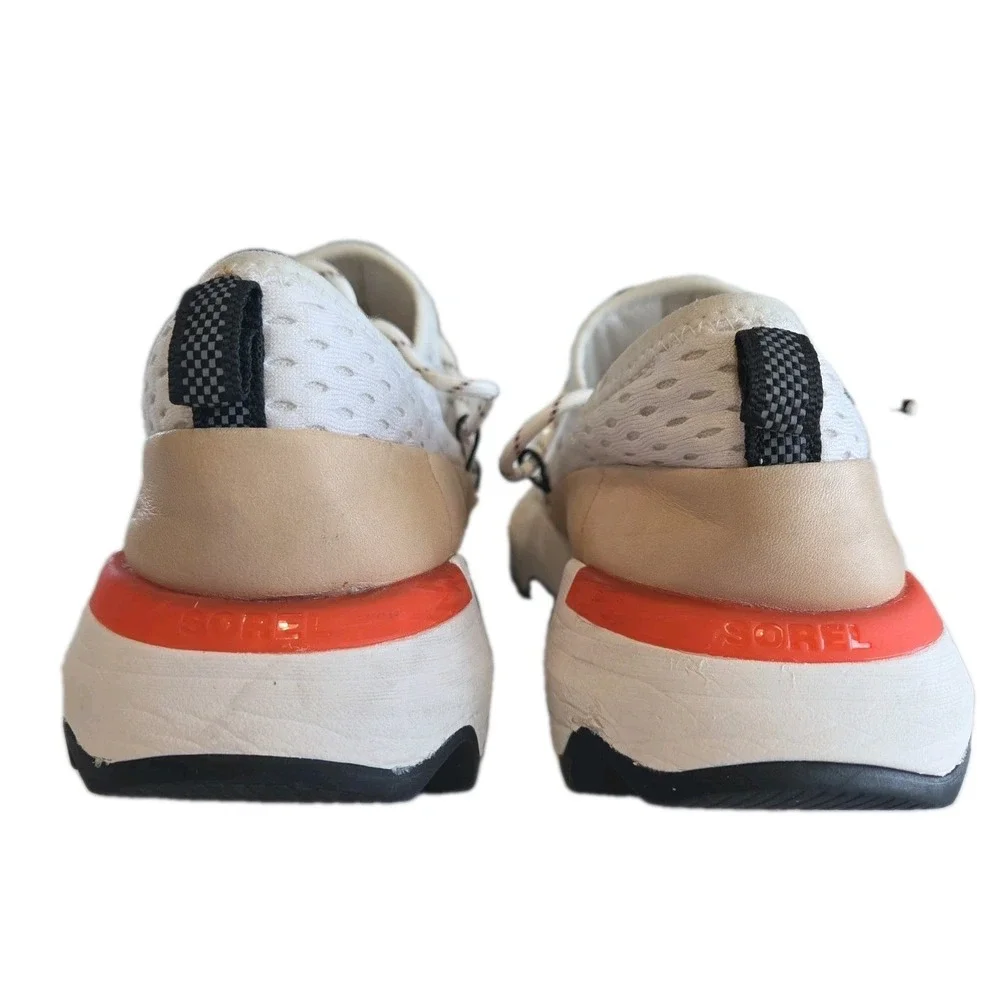 SOREL Kinetic Impact Lace Women's Sneaker Size 5 Cream Black Orange Mesh Lace-Up